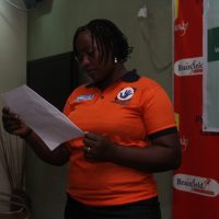 MRS KANU GIVING A WELCOME ADDRESS